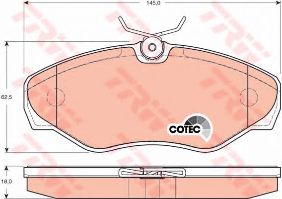 Тормозные колодки дисковые TRW COTEC, комплект TRW GDB1478