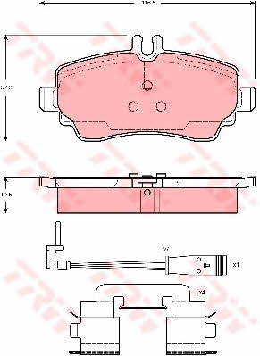 Гальмівні колодки TRW COTEC, комплект TRW GDB1480