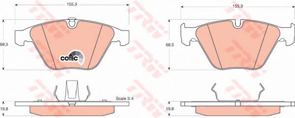 Тормозные колодки дисковые TRW COTEC, комплект TRW GDB1498