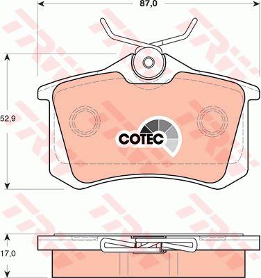 Тормозные колодки дисковые TRW COTEC, комплект TRW GDB1504