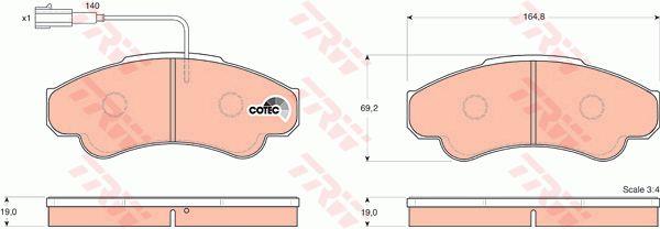 Гальмівні колодки TRW COTEC, комплект TRW GDB1518