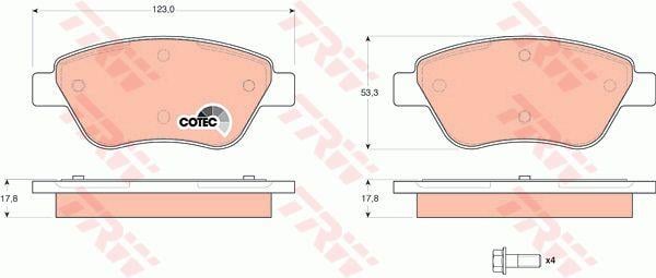 Тормозные колодки дисковые TRW COTEC, комплект TRW GDB1579