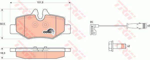 Гальмівні колодки TRW COTEC, комплект TRW GDB1601