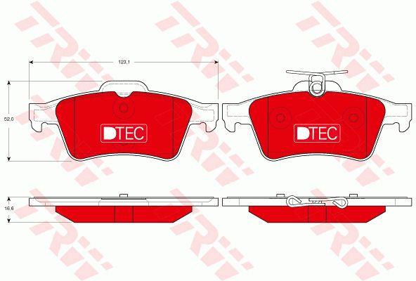 Гальмівні колодки, комплект TRW GDB1621DTE