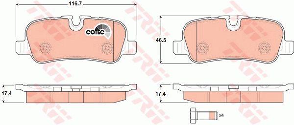 Тормозные колодки дисковые TRW COTEC, комплект TRW GDB1632