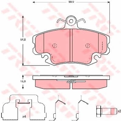 TRW GDB1635 Тормозные колодки дисковые TRW COTEC, комплект GDB1635: Отличная цена - Купить в Украине на EXIST.UA! GDB1635 TRW Тормозные колодки дисковые TRW COTEC, комплект