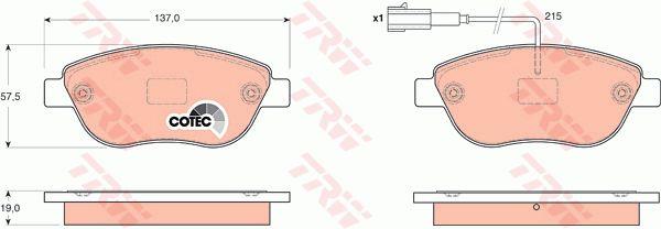 Гальмівні колодки TRW COTEC, комплект TRW GDB1655