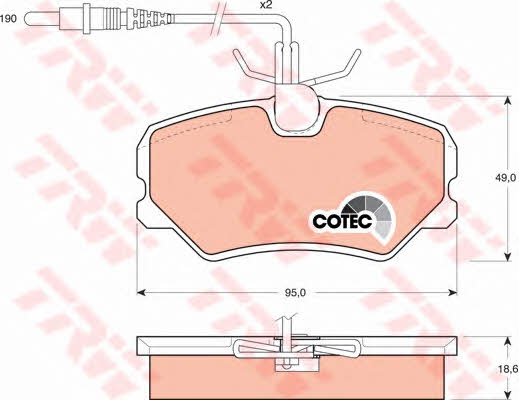 Гальмівні колодки TRW COTEC, комплект TRW GDB793