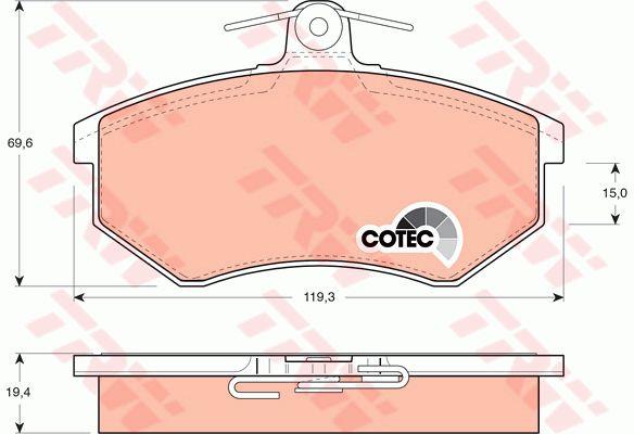 Тормозные колодки дисковые TRW COTEC, комплект TRW GDB826