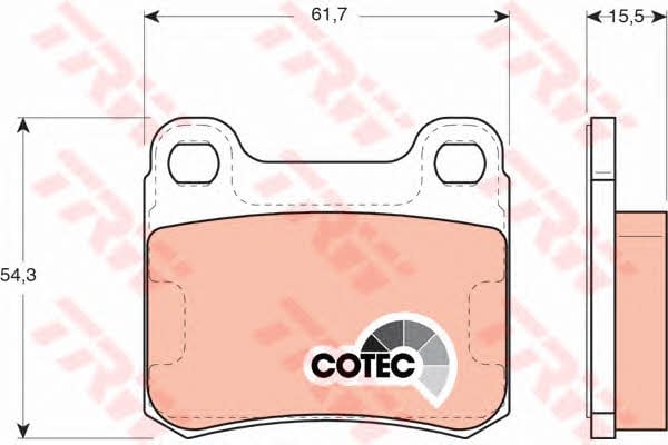 Тормозные колодки дисковые TRW COTEC, комплект TRW GDB911