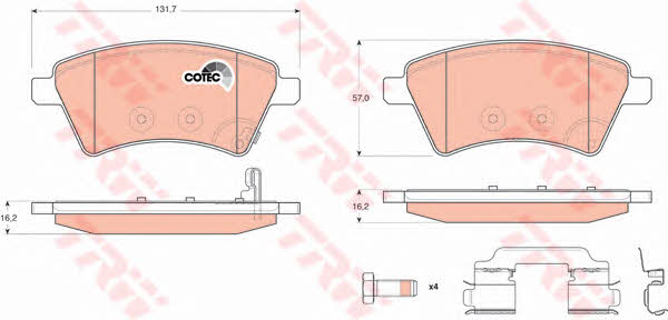 TRW Тормозные колодки дисковые TRW COTEC, комплект – цена 1986 UAH