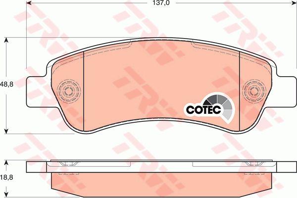 Тормозные колодки дисковые TRW COTEC, комплект TRW GDB1682