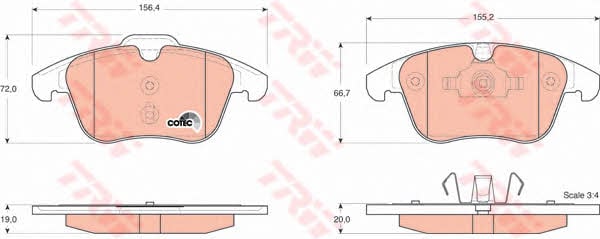 Тормозные колодки дисковые TRW COTEC, комплект TRW GDB1683