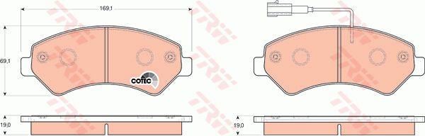 Тормозные колодки дисковые TRW COTEC, комплект TRW GDB1703