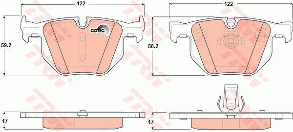 Тормозные колодки дисковые TRW COTEC, комплект TRW GDB1727