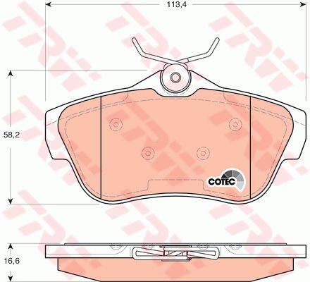 Тормозные колодки дисковые TRW COTEC, комплект TRW GDB1740