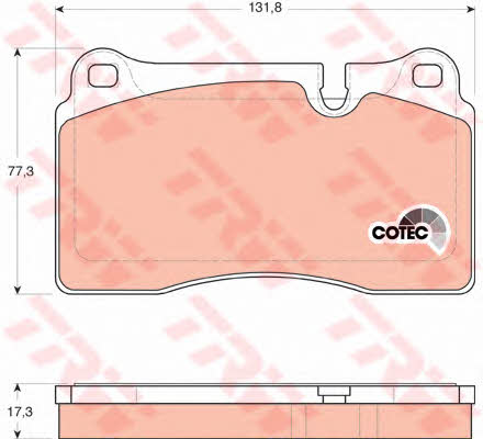 Тормозные колодки дисковые TRW COTEC, комплект TRW GDB1743