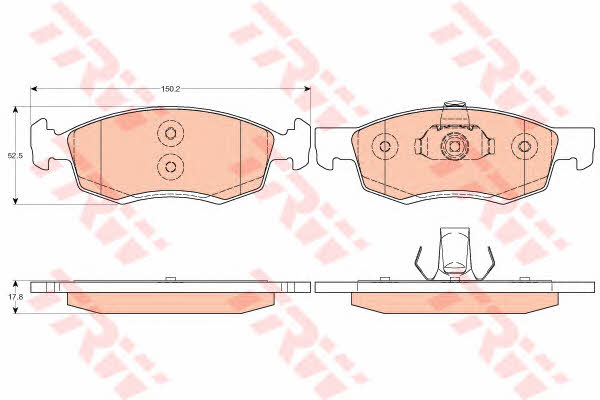 Тормозные колодки дисковые TRW COTEC, комплект TRW GDB1749