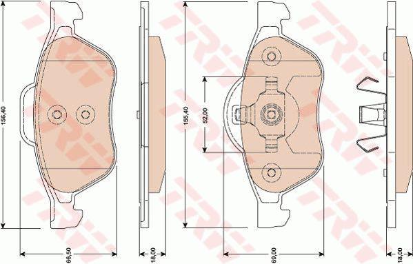 Тормозные колодки дисковые TRW COTEC, комплект TRW GDB1787