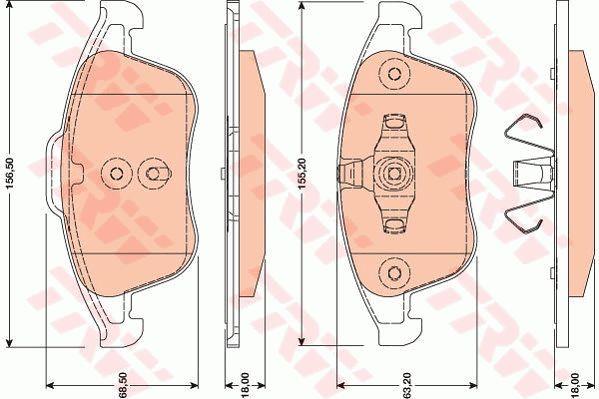 Тормозные колодки дисковые TRW COTEC, комплект TRW GDB1808