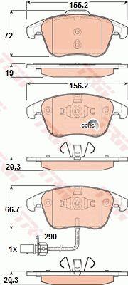 Тормозные колодки дисковые TRW COTEC, комплект TRW GDB1814