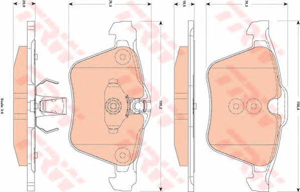 Тормозные колодки дисковые TRW COTEC, комплект TRW GDB1835