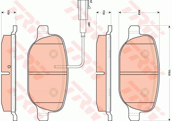 Гальмівні колодки TRW COTEC, комплект TRW GDB1851