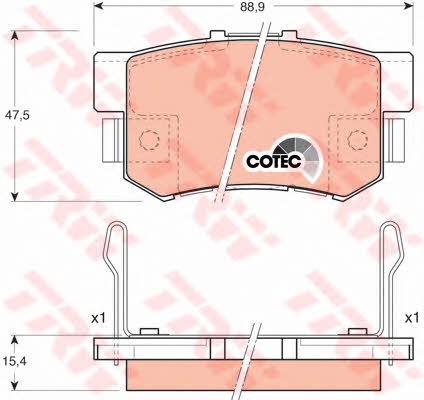 Тормозные колодки дисковые TRW COTEC, комплект TRW GDB3154