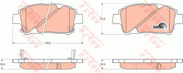 Тормозные колодки дисковые TRW COTEC, комплект TRW GDB3242