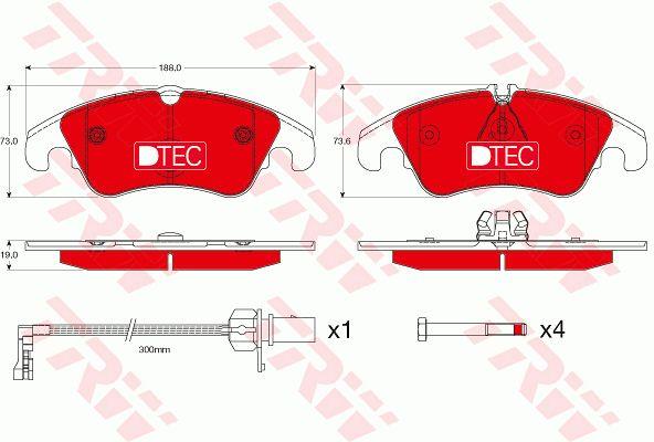 Гальмівні колодки, комплект TRW GDB1768DTE