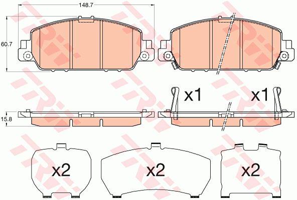 Тормозные колодки дисковые TRW COTEC, комплект TRW GDB3615