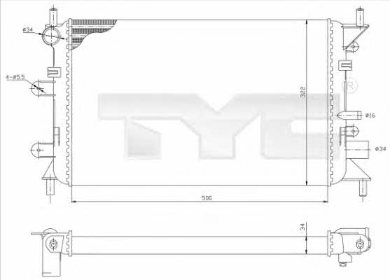 TYC 710-0036-R Радіатор охолодження двигуна 7100036R: Купити в Україні - Добра ціна на EXIST.UA!