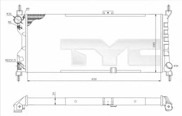 TYC 725-0019-R Радіатор охолодження двигуна 7250019R: Купити в Україні - Добра ціна на EXIST.UA!