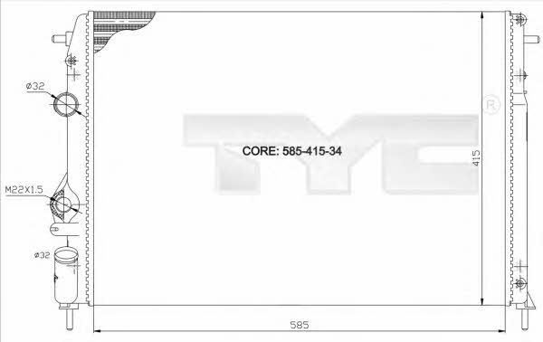 TYC 728-0011 Радіатор охолодження двигуна 7280011: Купити в Україні - Добра ціна на EXIST.UA!