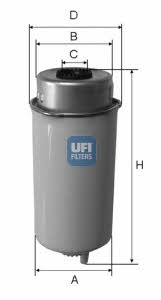Ufi 24.455.00 Фільтр палива 2445500: Купити в Україні - Добра ціна на EXIST.UA!