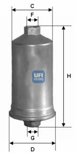 Ufi 31.504.00 Фільтр палива 3150400: Купити в Україні - Добра ціна на EXIST.UA!