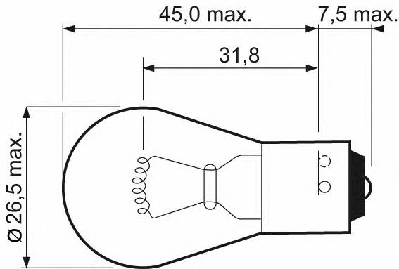 Лампа накаливания желтая PY21W 12V 21W Valeo 032103