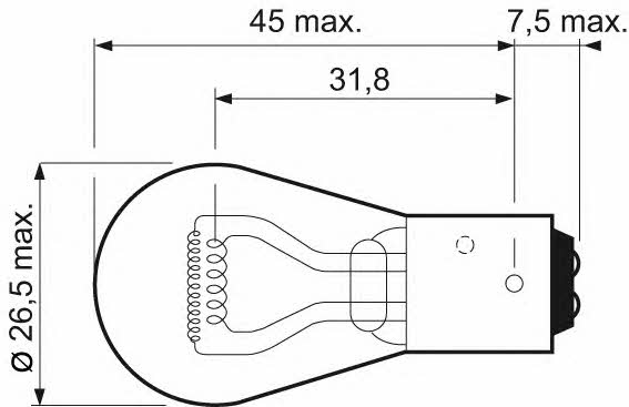 Лампа накаливания P21/4W 12V 21/4W Valeo 032205