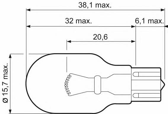 Лампа накаливания W16W 12V 16W Valeo 032215