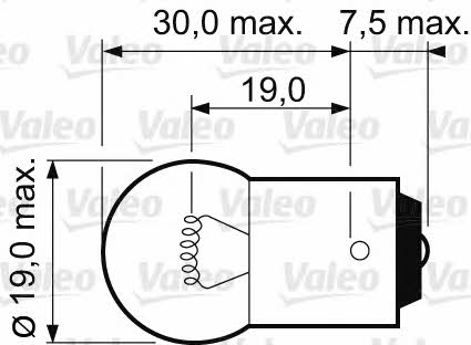 Лампа накаливания R10W 12V 10W Valeo 032221