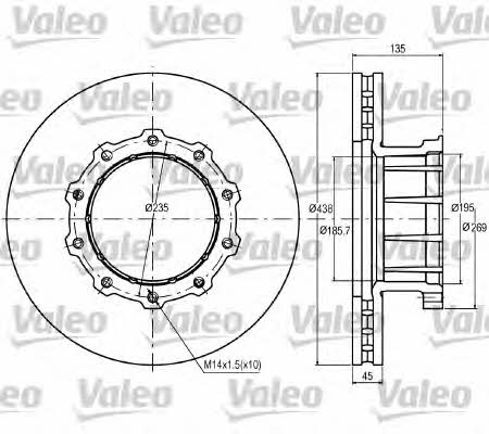 Valeo 187053 Диск гальмівний передній вентильований 187053: Купити в Україні - Добра ціна на EXIST.UA!