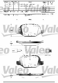 Valeo 601303 Гальмівні колодки, комплект 601303: Купити в Україні - Добра ціна на EXIST.UA!