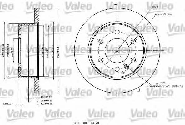 Valeo 187142 Диск гальмівний задній невентильований 187142: Купити в Україні - Добра ціна на EXIST.UA!