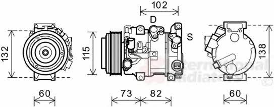 Van Wezel 5300K658 Компресор кондиціонера 5300K658: Купити в Україні - Добра ціна на EXIST.UA!