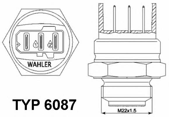 Wahler 6087.87D Датчик увімкнення вентилятора 608787D: Купити в Україні - Добра ціна на EXIST.UA!