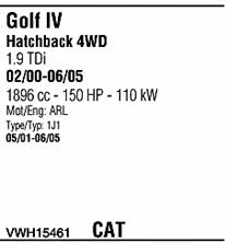 VWH15461 Walker Система выпуска отработаных газов