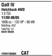 VWH16064 Walker Система выпуска отработаных газов