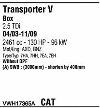 VWH17365A Walker Система выпуска отработаных газов