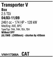 VWH17366A Walker Система выпуска отработаных газов