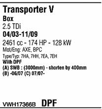 VWH17366B Walker Система выпуска отработаных газов